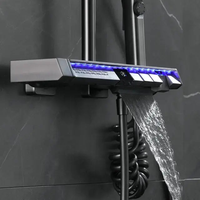 shower set, aramo, shower panel, shower, hand shower